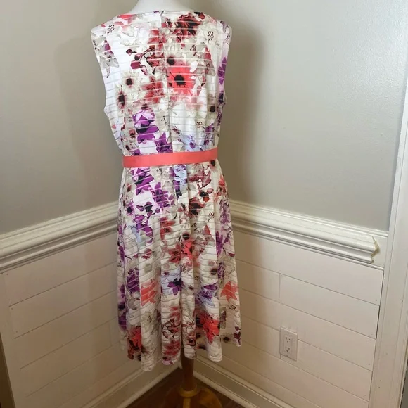 SLNY SL Fashions New York Pretty Floral Dress 14 FREE SHIP - Picture 5 of 5
